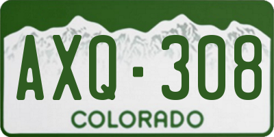 CO license plate AXQ308