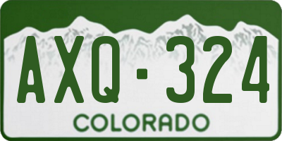 CO license plate AXQ324