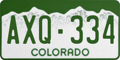CO license plate AXQ334