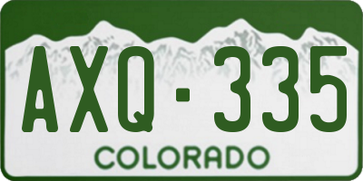 CO license plate AXQ335