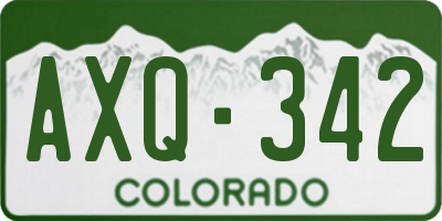 CO license plate AXQ342