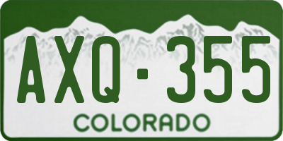 CO license plate AXQ355