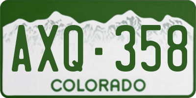 CO license plate AXQ358