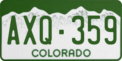 CO license plate AXQ359