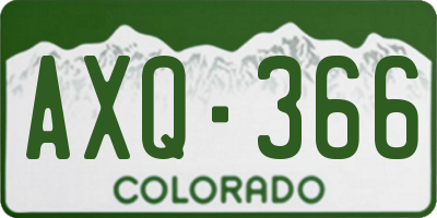 CO license plate AXQ366