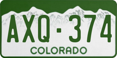 CO license plate AXQ374