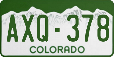 CO license plate AXQ378