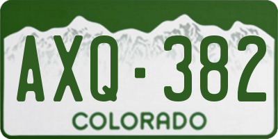 CO license plate AXQ382