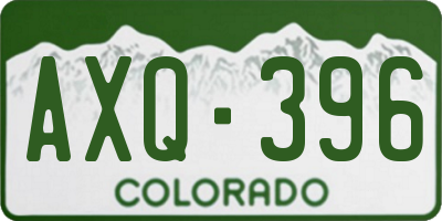 CO license plate AXQ396