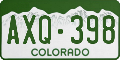 CO license plate AXQ398
