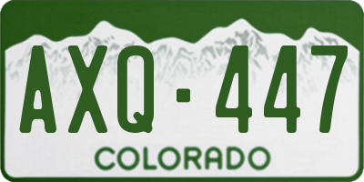 CO license plate AXQ447
