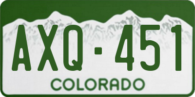 CO license plate AXQ451