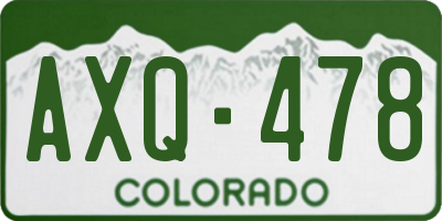 CO license plate AXQ478