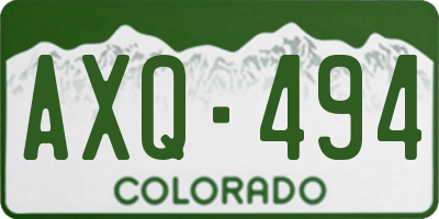 CO license plate AXQ494