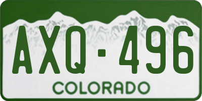 CO license plate AXQ496