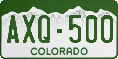 CO license plate AXQ500