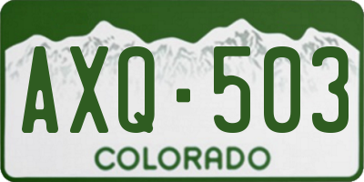 CO license plate AXQ503