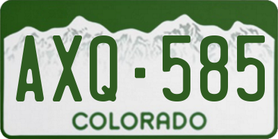 CO license plate AXQ585