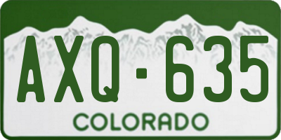 CO license plate AXQ635