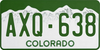 CO license plate AXQ638