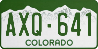 CO license plate AXQ641