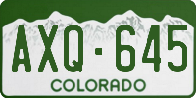 CO license plate AXQ645