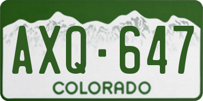CO license plate AXQ647
