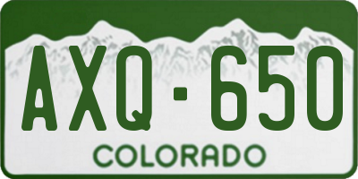 CO license plate AXQ650