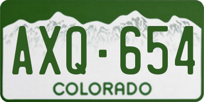 CO license plate AXQ654