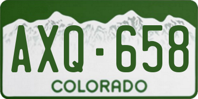 CO license plate AXQ658