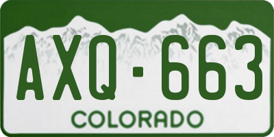 CO license plate AXQ663