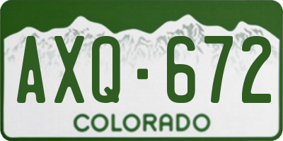 CO license plate AXQ672