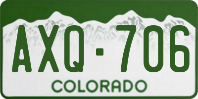 CO license plate AXQ706