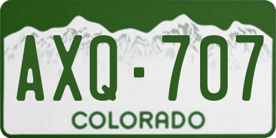 CO license plate AXQ707