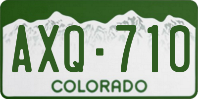 CO license plate AXQ710