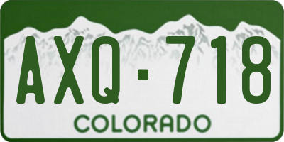 CO license plate AXQ718