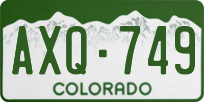 CO license plate AXQ749