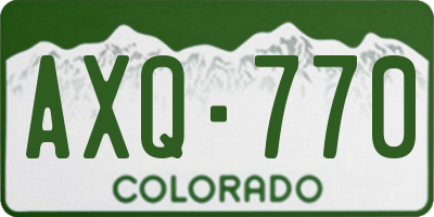 CO license plate AXQ770