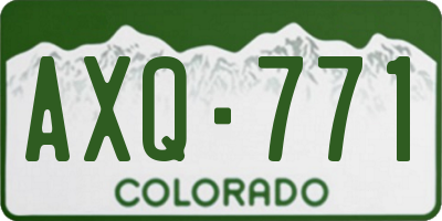 CO license plate AXQ771