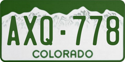 CO license plate AXQ778