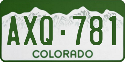 CO license plate AXQ781