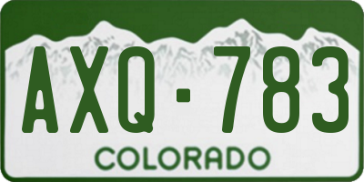 CO license plate AXQ783