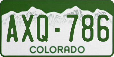 CO license plate AXQ786