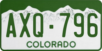 CO license plate AXQ796