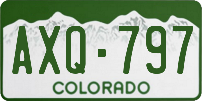 CO license plate AXQ797