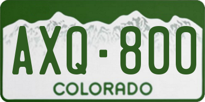 CO license plate AXQ800