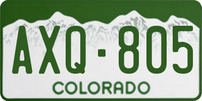 CO license plate AXQ805