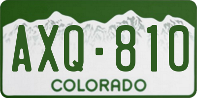 CO license plate AXQ810