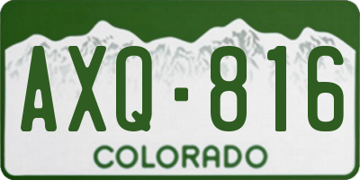 CO license plate AXQ816