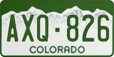 CO license plate AXQ826